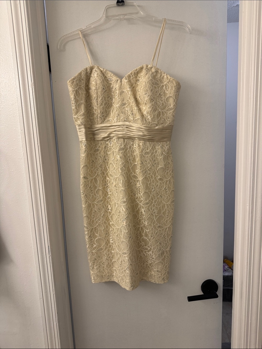 Cream Lace Strapless Dress - Elegant Evening Wear